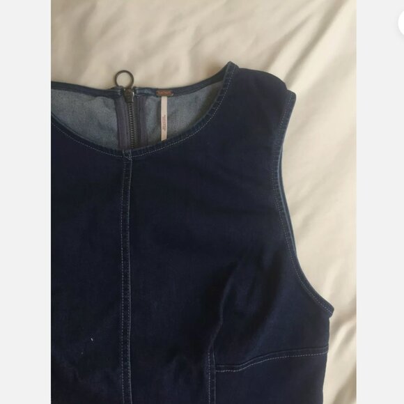 NWT Free People Alex Mini Denim Dress in Blue Size 6 - Picture 6 of 6